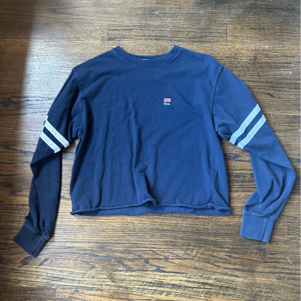 Brnady Melville Cropped Tee USA Navy